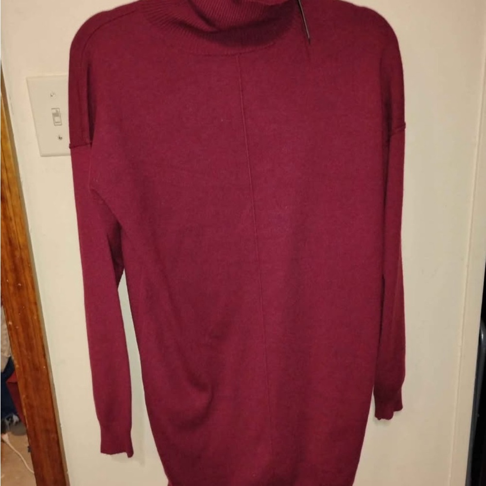 Lulu's Burgundy Long Sleeve Sweater Dress